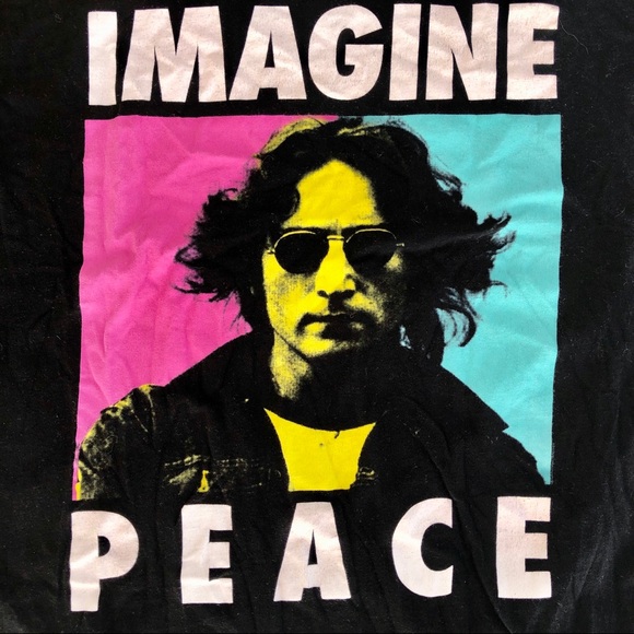 John Lennon 'Imagine Peace' Black XL Tee - Picture 4 of 8